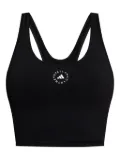 adidas by Stella McCartney racer-back logo-print top - Black