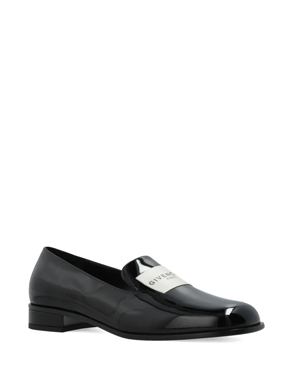 Givenchy logo-plaque patent leather loafers Black