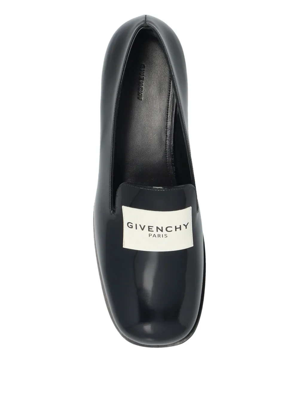 Givenchy logo-plaque patent leather loafers Black