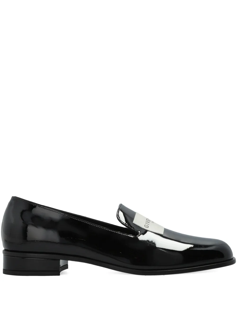 Givenchy logo-plaque patent leather loafers Black