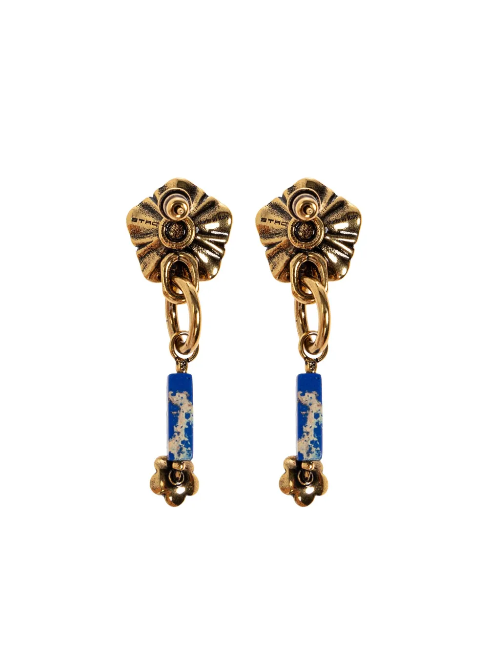 flower-embellished earrings