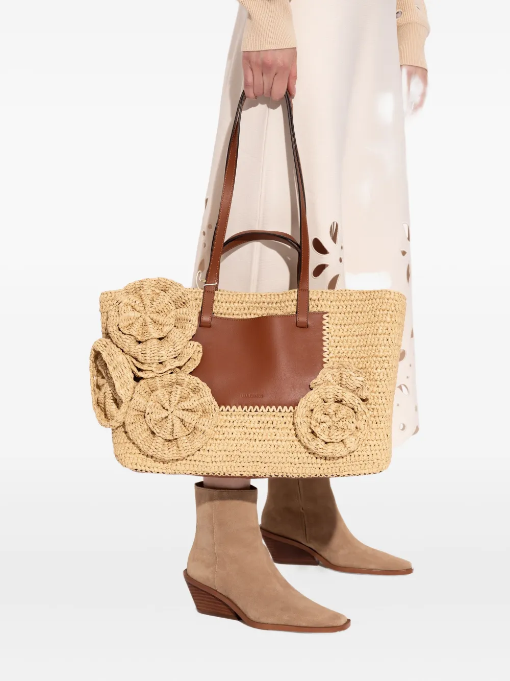 Ulla Johnson Rose-detail Tote Bag In Neutral