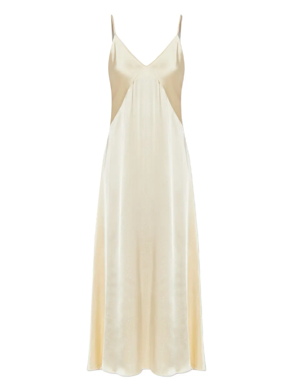 Forte V-neck slip maxi dress Beige