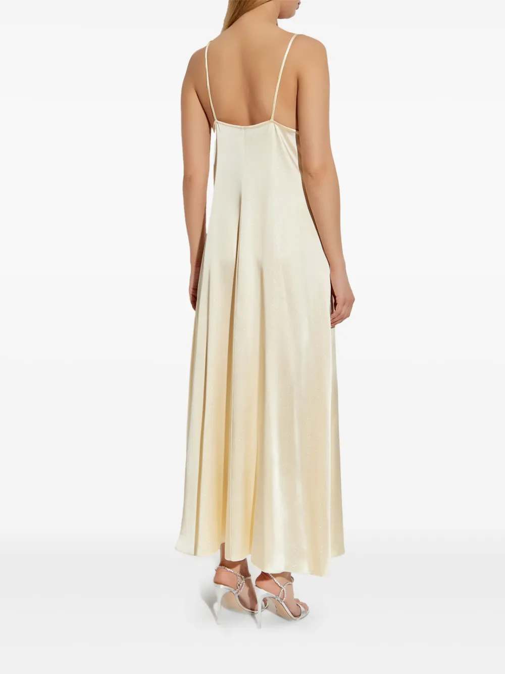Forte V-neck slip maxi dress Beige