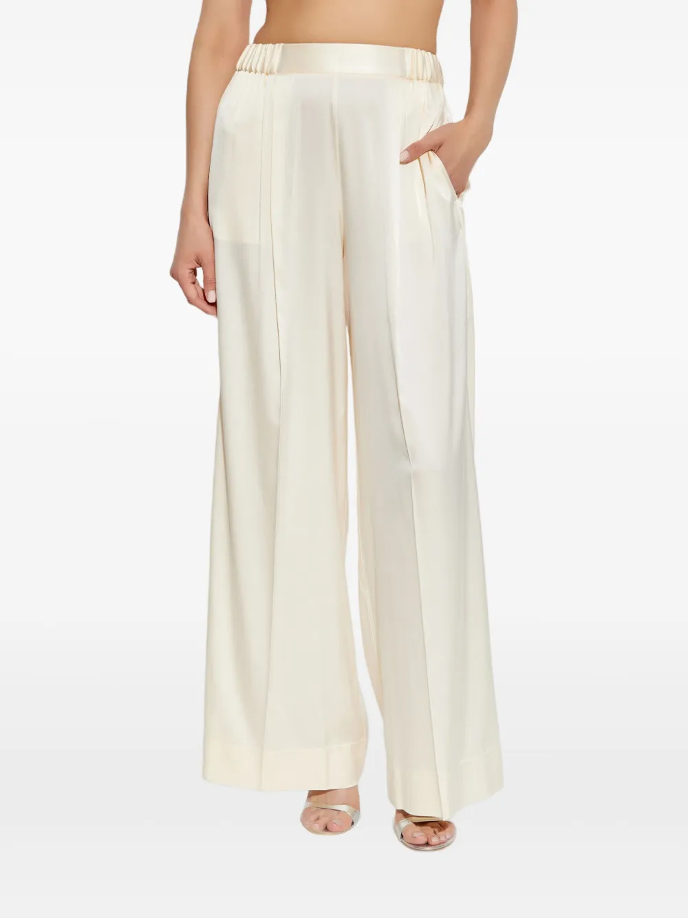 Forte pleated straight-leg trousers Beige