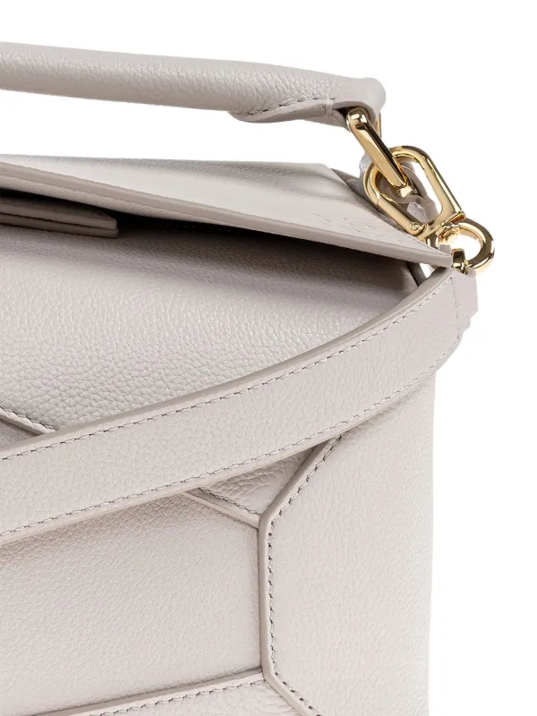 ロエベ　LOEWE　ダークグレー レザー ハンドバッグ 新品 定価以下 LOEWE ロエベ パズルバッグ ミニ ダークグレー