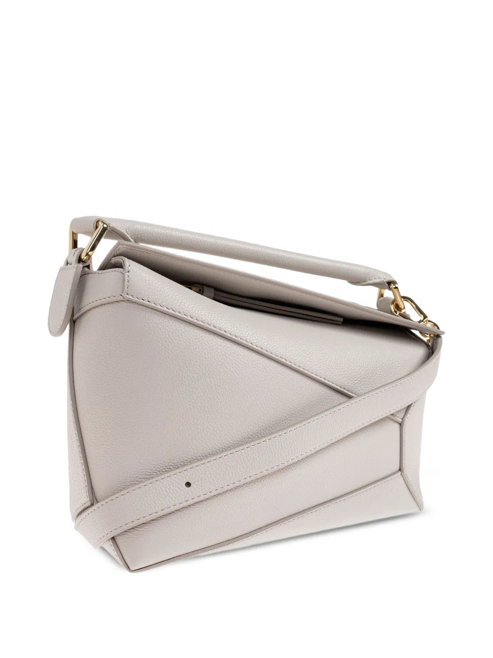 LOEWE Puzzle leren shopper Wit
