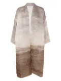 Pierre-Louis Mascia landscape-print wool coat - Brown