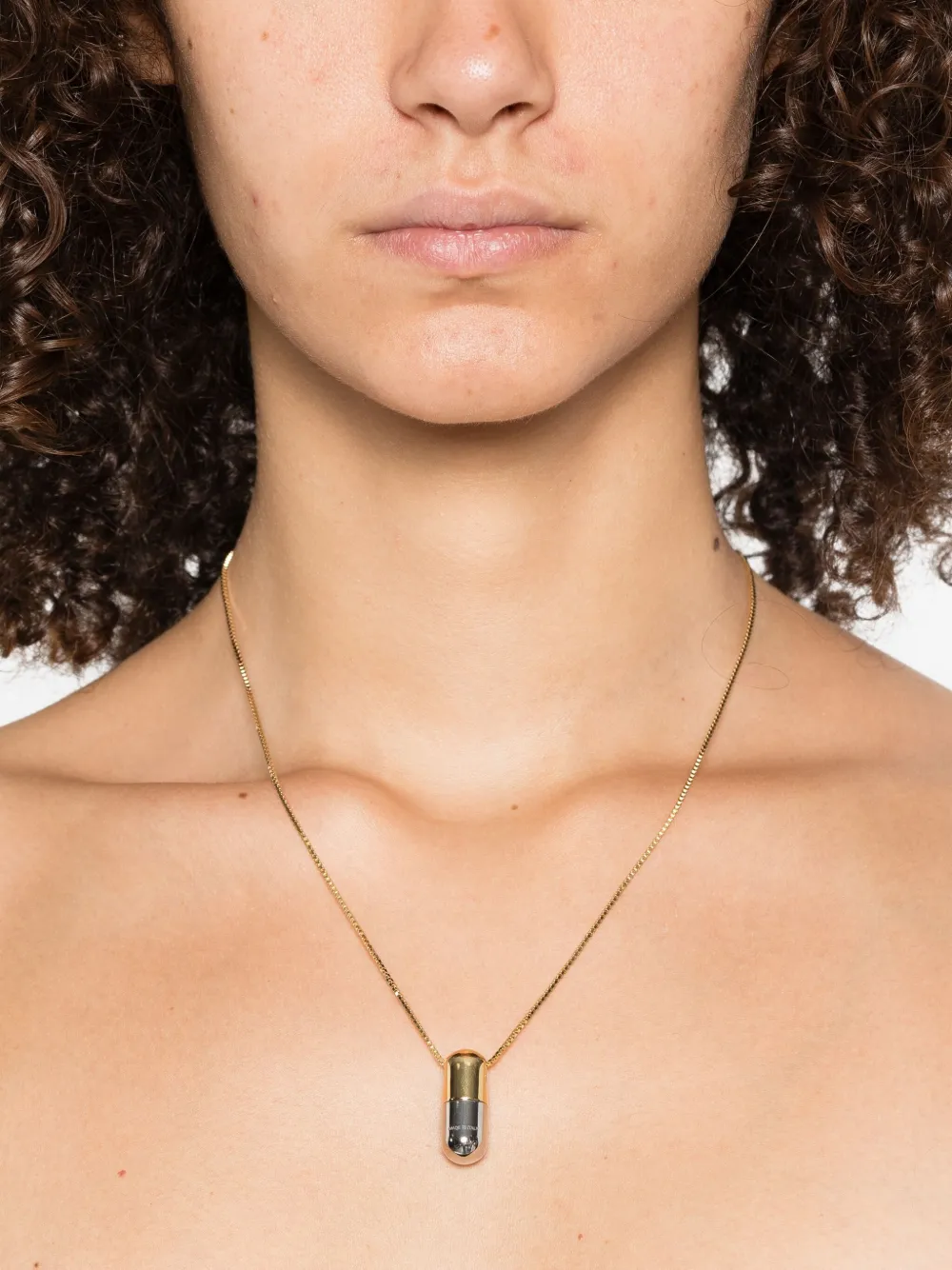 Miu Miu Halsketting met capsule hanger - Goud