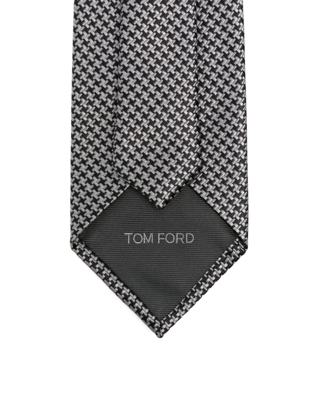 TOM FORD Stropdas met pied-de-poule print Grijs