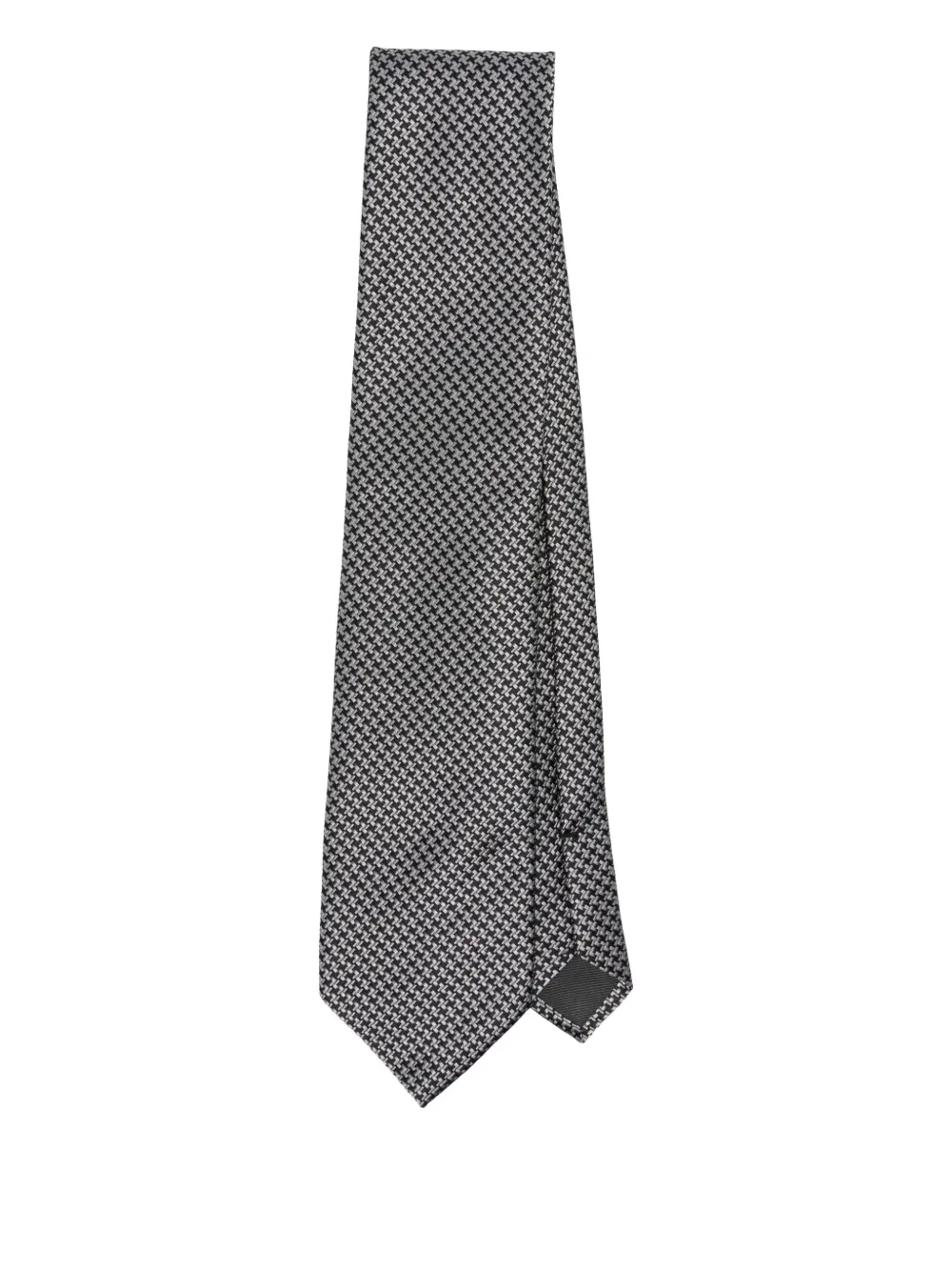 TOM FORD houndstooth silk tie - Grigio
