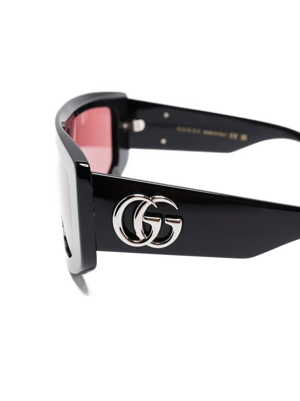 Gucci Eyewear Zonnebril met GG-logoplakkaat op het montuur Zwart