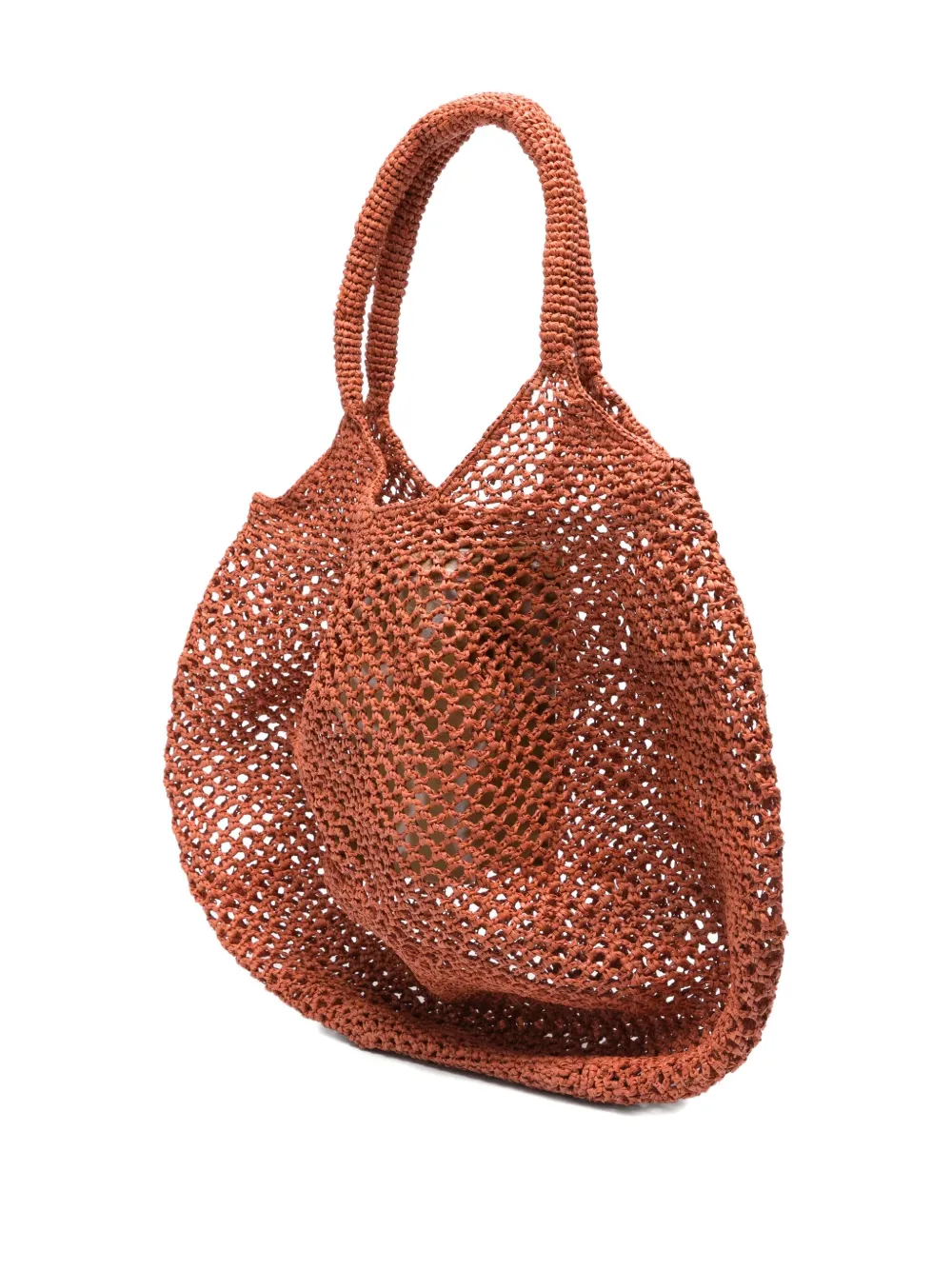 Sans Arcidet Mamabe raffia shopper met net weving Oranje