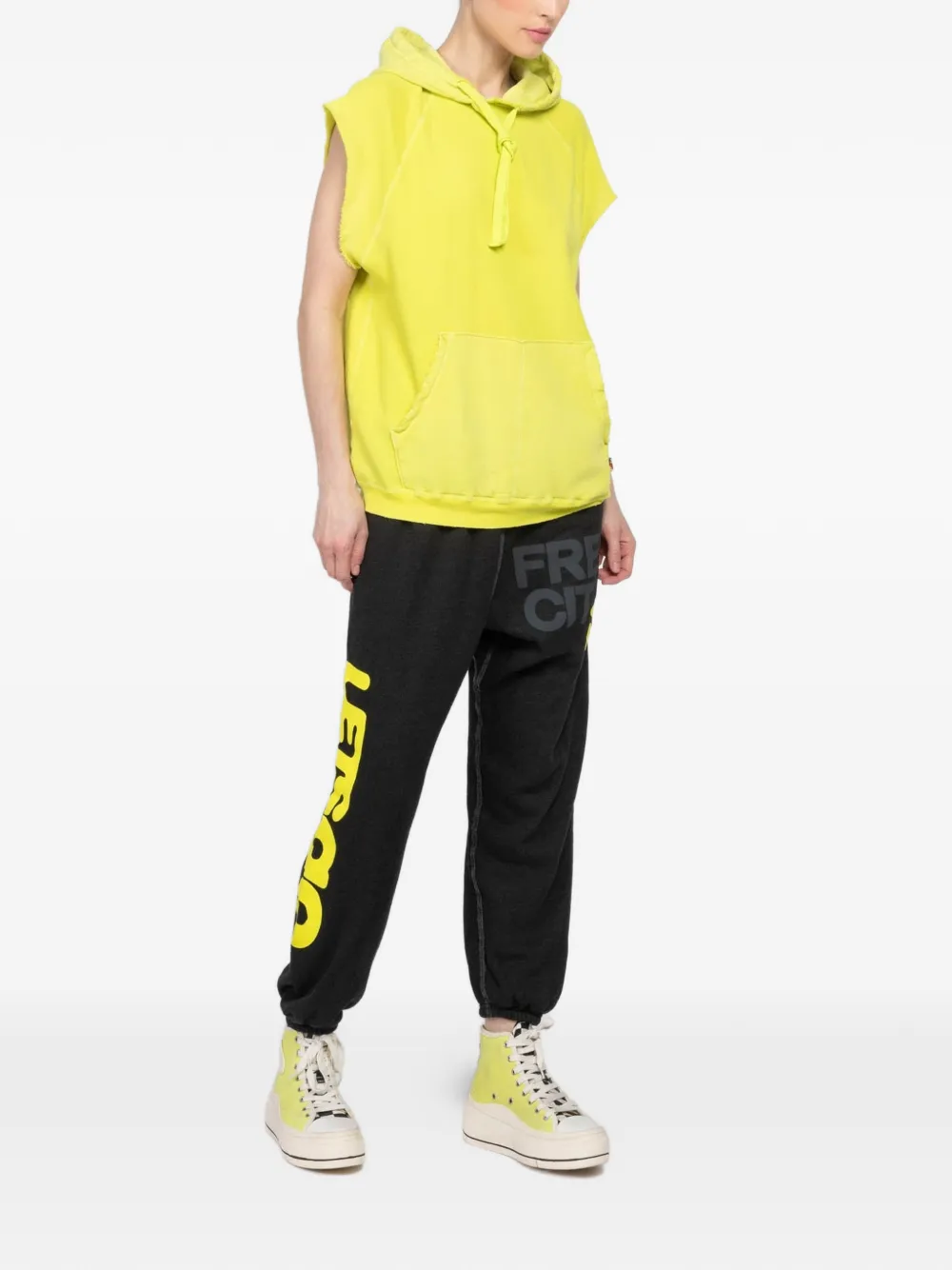 FreeCity graphic-print track pants - Zwart