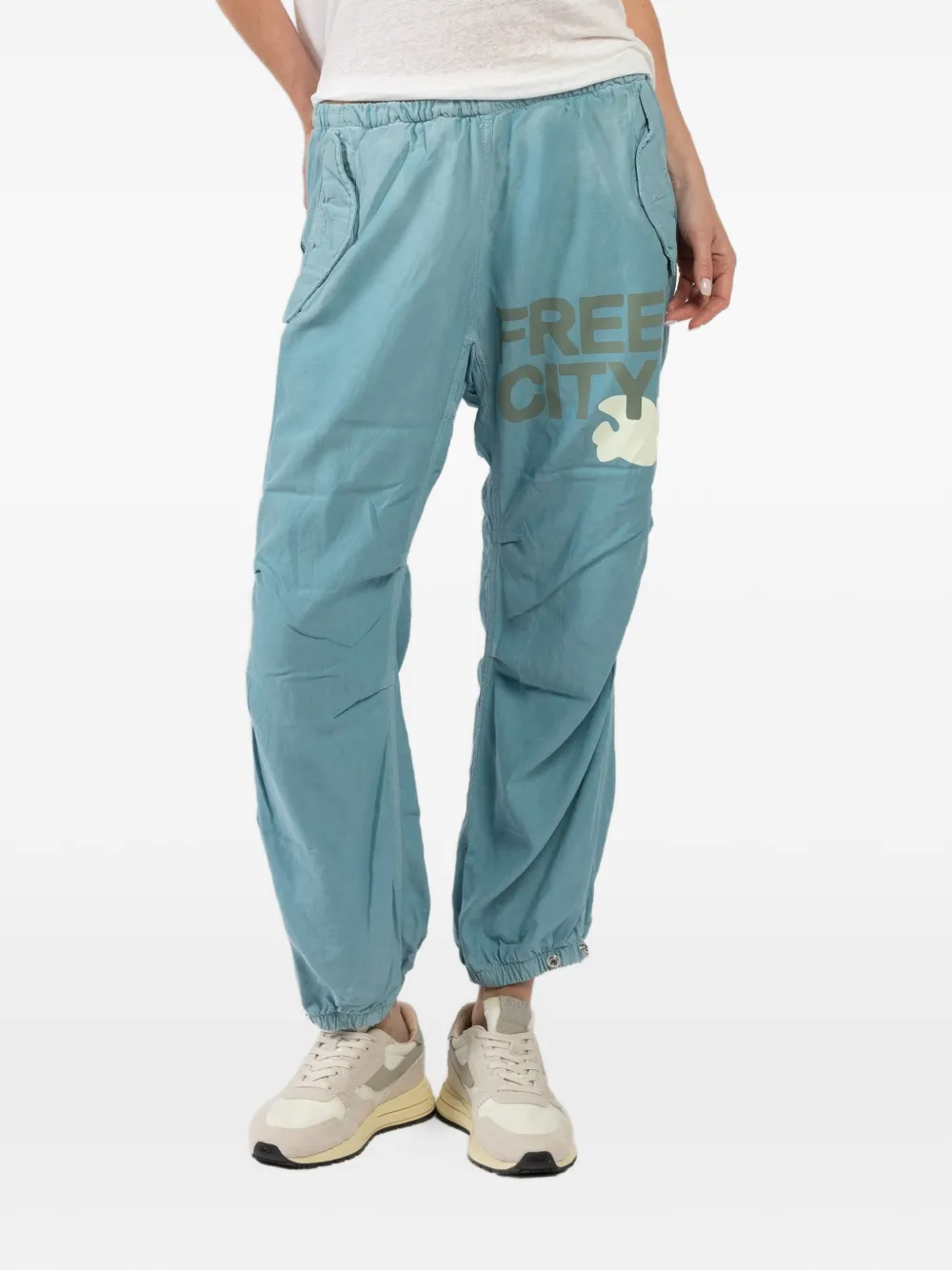 FreeCity Airjump graphic track pants - Blu