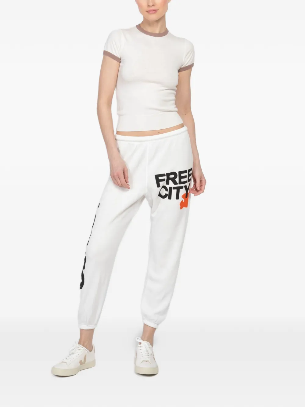 FreeCity graphic-print track pants - Beige