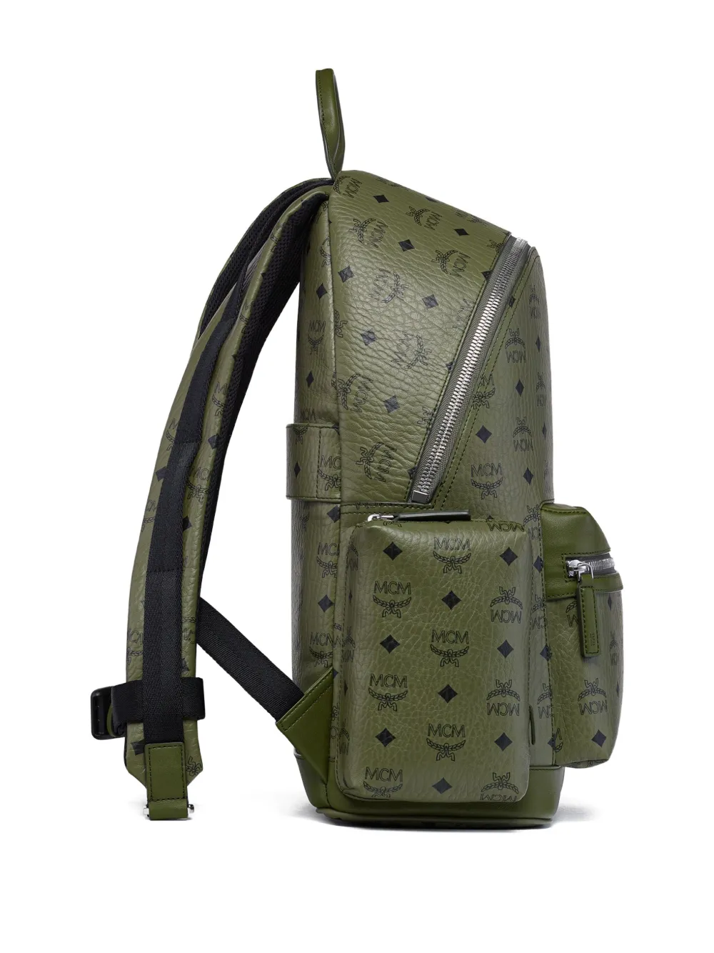 MCM Stark Visetos rugzak met monogram Groen