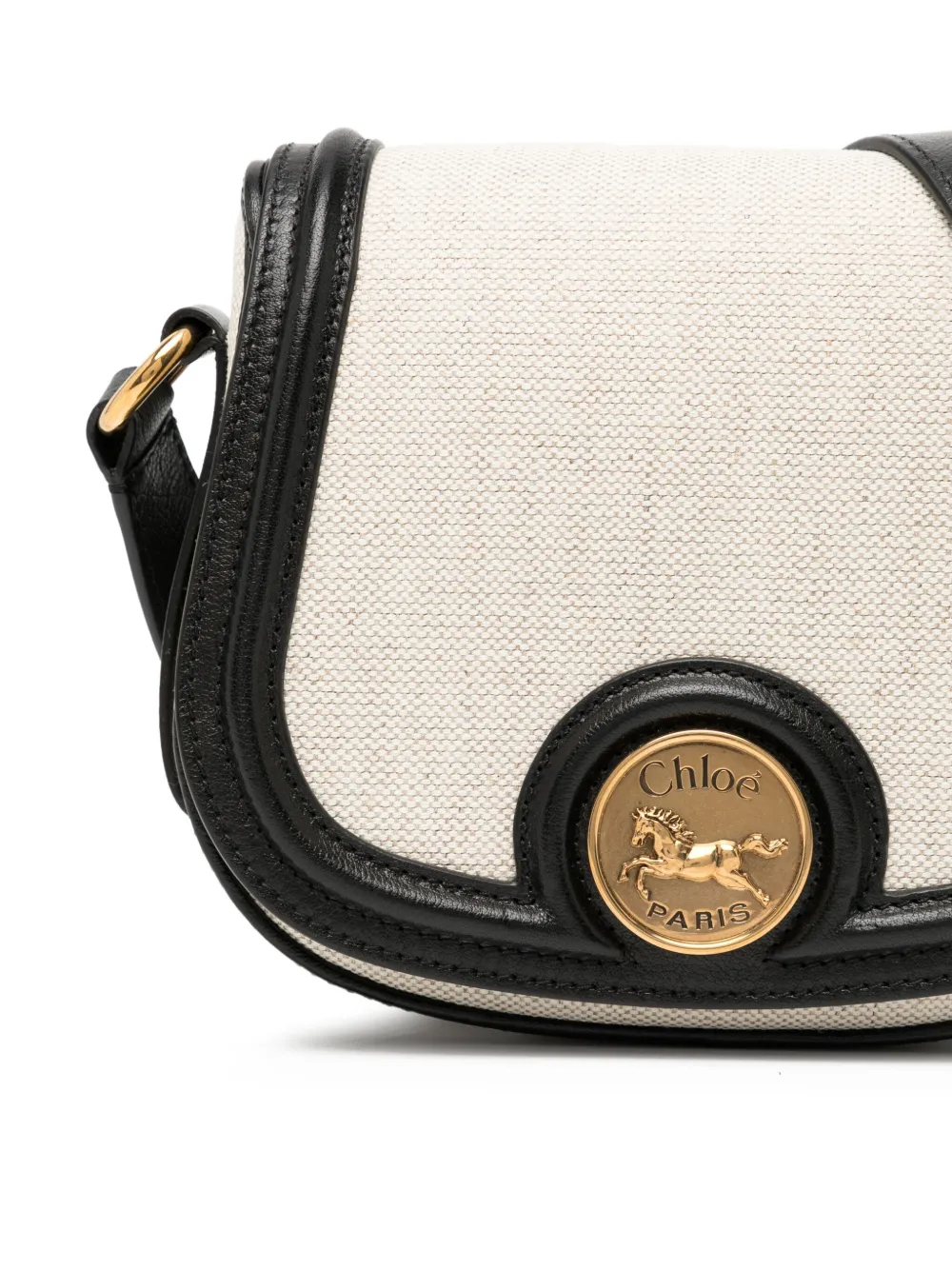 Chloé Horse Medal Mini Crossbody Bag In Neutral