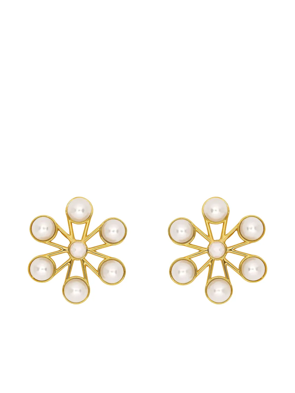 Oscar de la Renta フローラル ピアス - ゴールドトーン Oscar de la Renta フローラル ピアス - ゴールドトーン