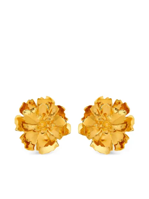 Oscar de la Renta Par de brincos de pressão Peony