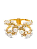 Oscar de la Renta pavé-cluster hinge-fastening bracelet - Gold