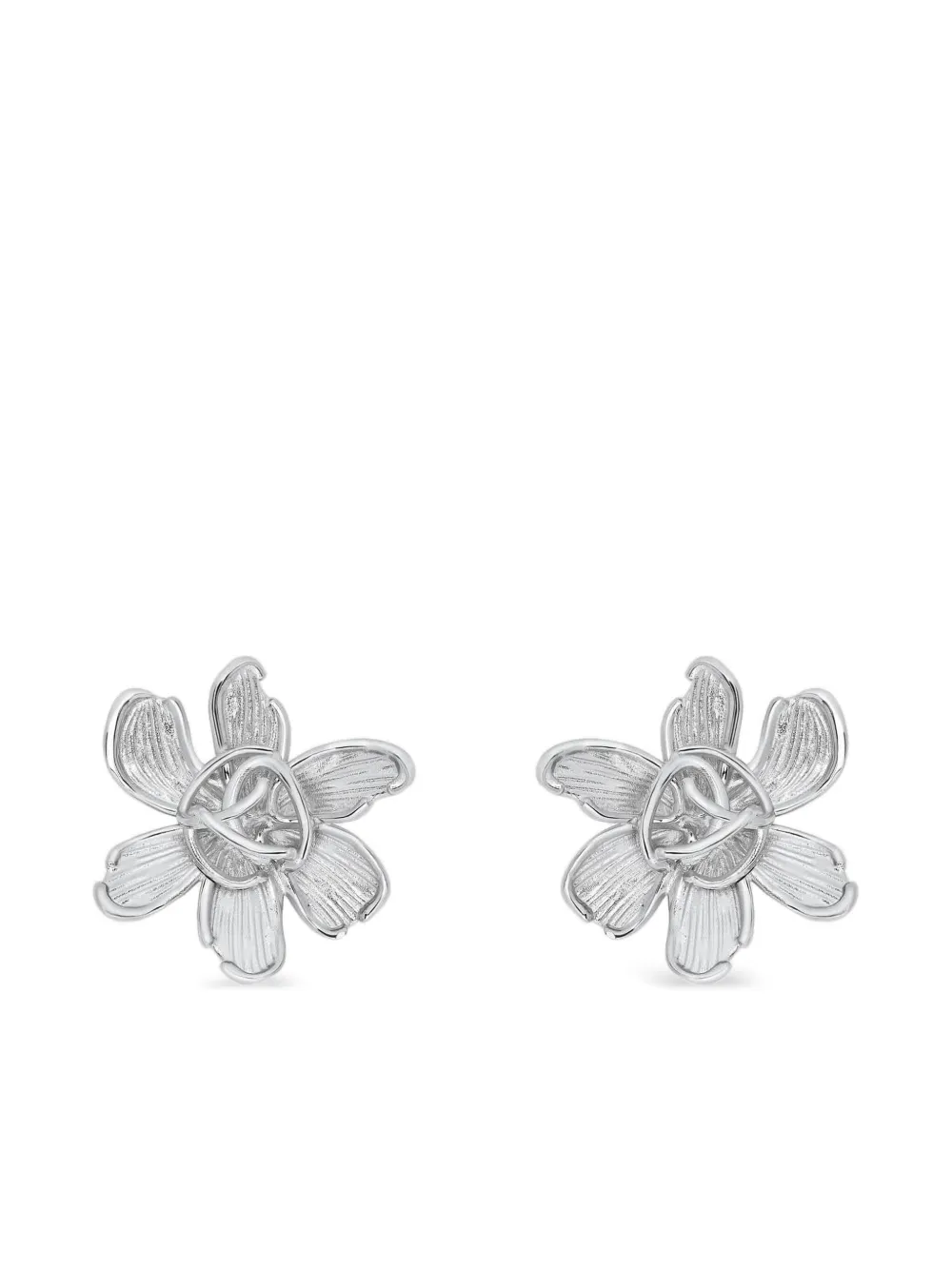Oscar de la Renta flower-shaped earrings - シルバートーン Oscar de la Renta flower-shaped earrings - シルバートーン