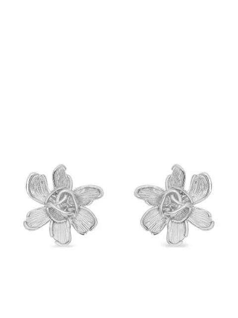 Oscar de la Renta flower-shaped earrings