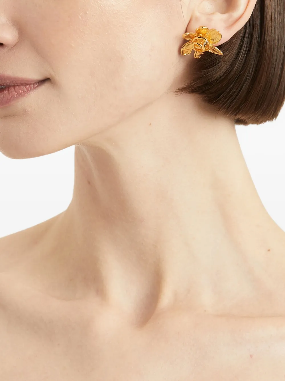 Oscar de la Renta Kleine O Flower oorbellen - Goud
