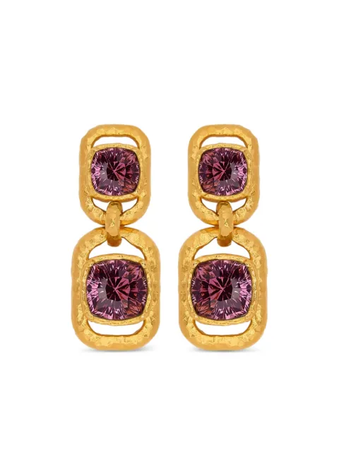 Oscar de la Renta rectangle crystal-drop earrings