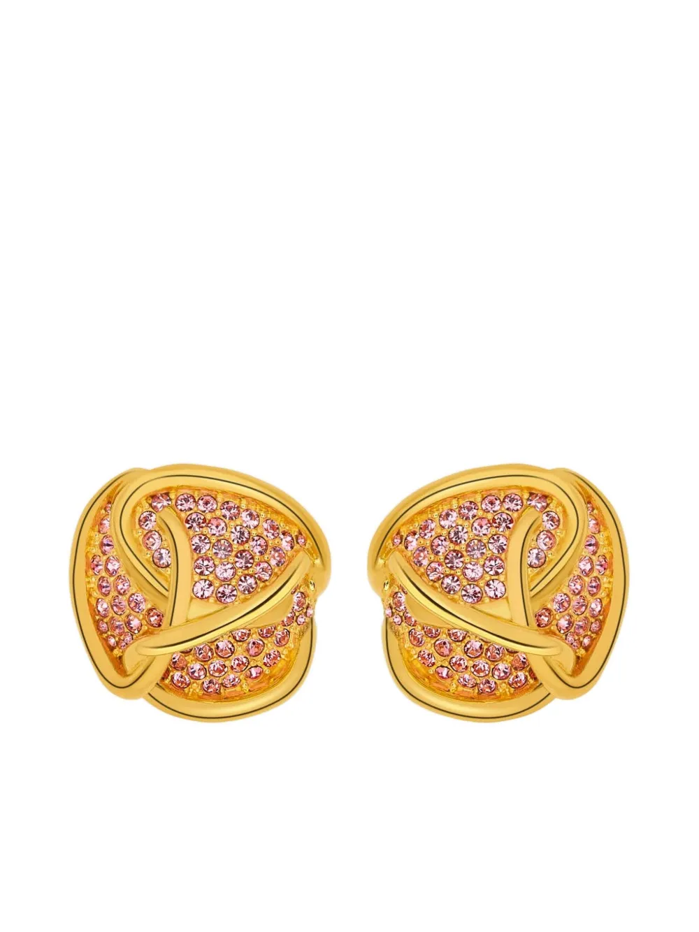 Oscar de la Renta Orecchini a bottone con pietre - Oro