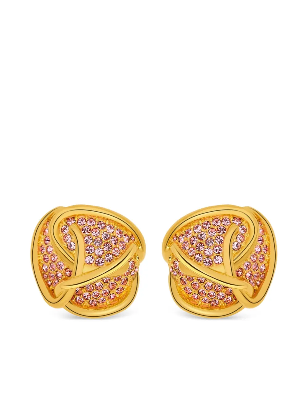 Oscar de la Renta ノット ビジュー ドロップピアス - ゴールドトーン Oscar de la Renta ノット ビジュー ドロップピアス - ゴールドトーン