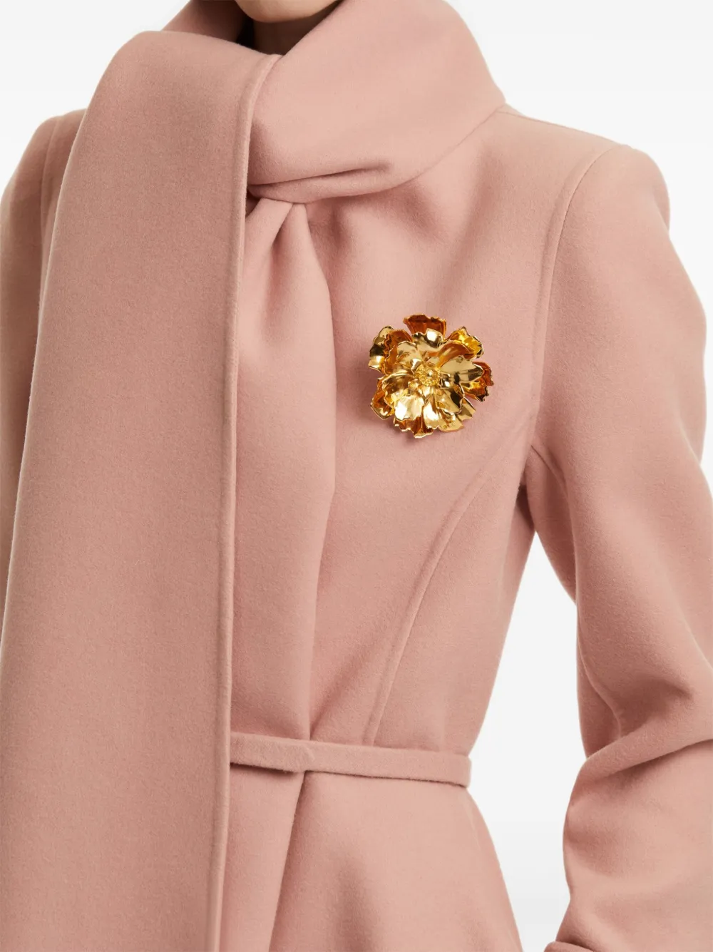Oscar de la Renta Bloemvormige broche - Goud