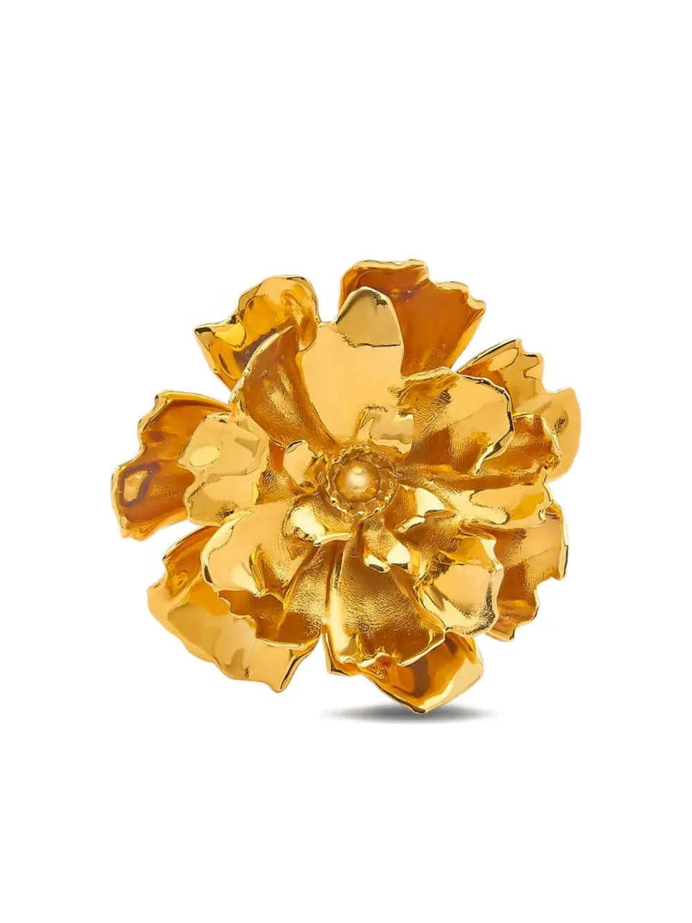 Oscar de la Renta Peony フローラル リング - ゴールドトーン Oscar de la Renta Peony フローラル リング - ゴールドトーン