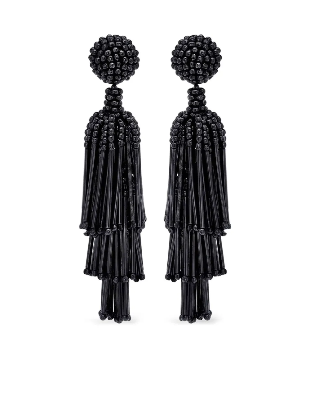 Oscar de la Renta ビーズ タッセル ピアス - ブラック Oscar de la Renta ビーズ タッセル ピアス - ブラック