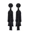 Oscar de la Renta beaded tassel earrings - Black
