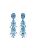 Oscar de la Renta beaded tassel earrings - Blue