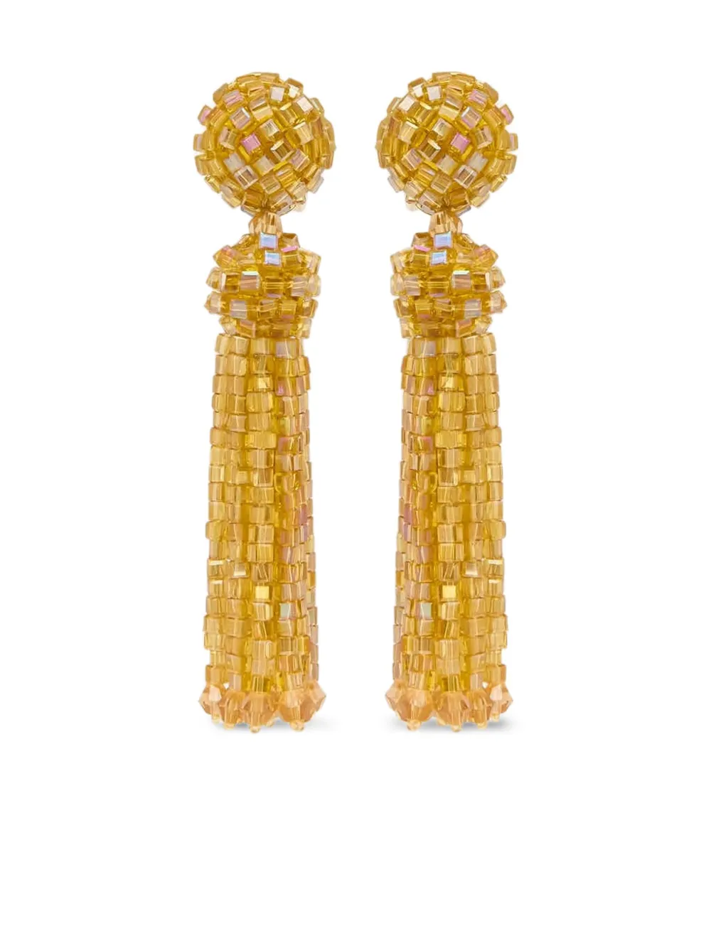 Oscar de la Renta beaded tassel earrings | Gold | Image 1