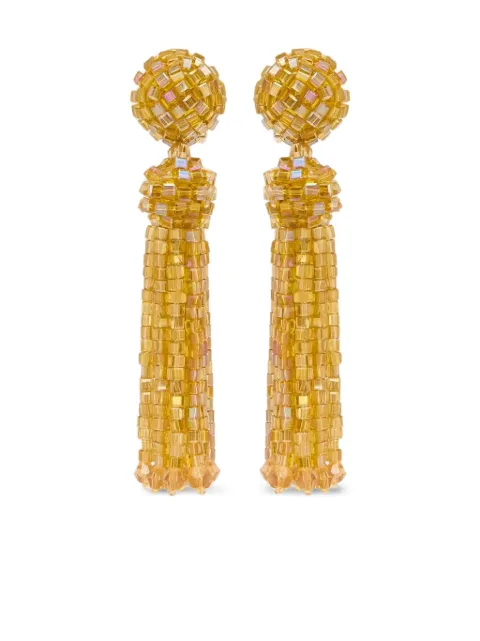 Oscar de la Renta beaded tassel earrings