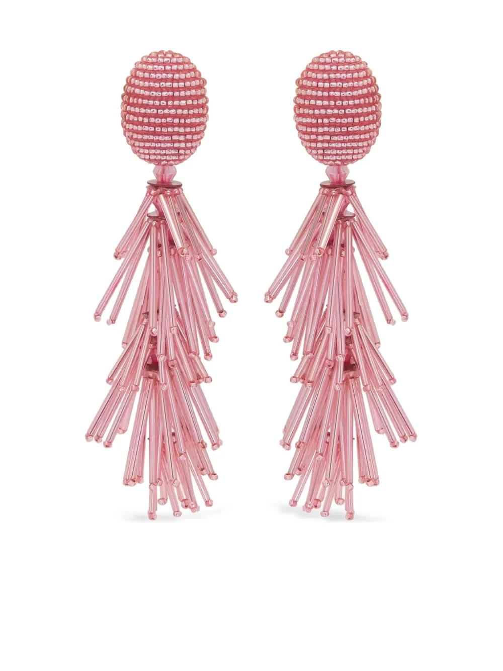 beaded tassel dangling earrings
