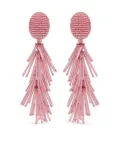 Oscar de la Renta beaded tassel dangling earrings - Pink