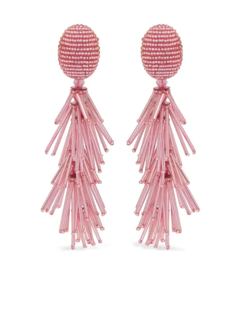 Oscar de la Renta beaded tassel dangling earrings