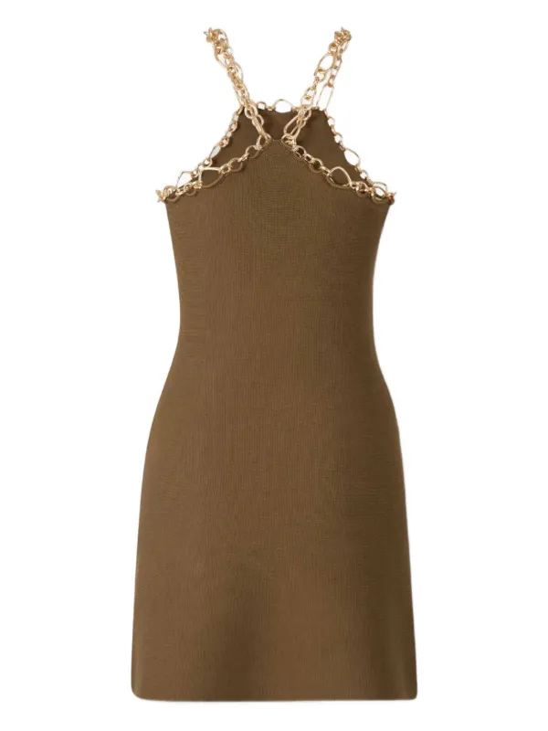 gold chain mini dress Gold Sparkly Lace Long Sleeve Prom Dress 20897 – vigocouture