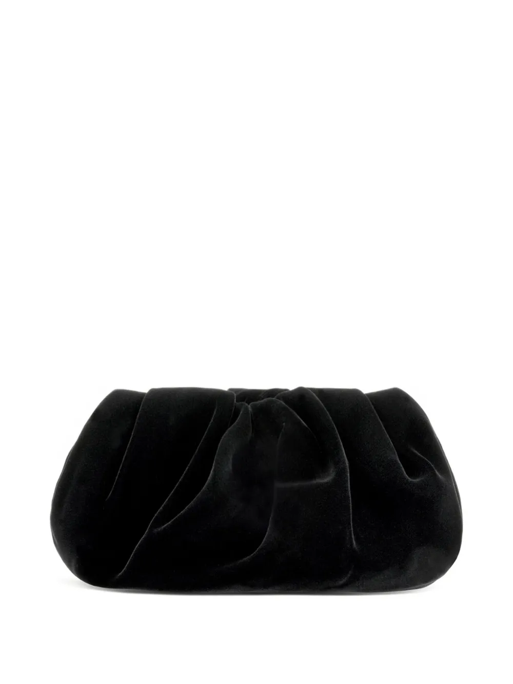 Oscar De La Renta Mini Velvet Bow Clutch Bag In Black
