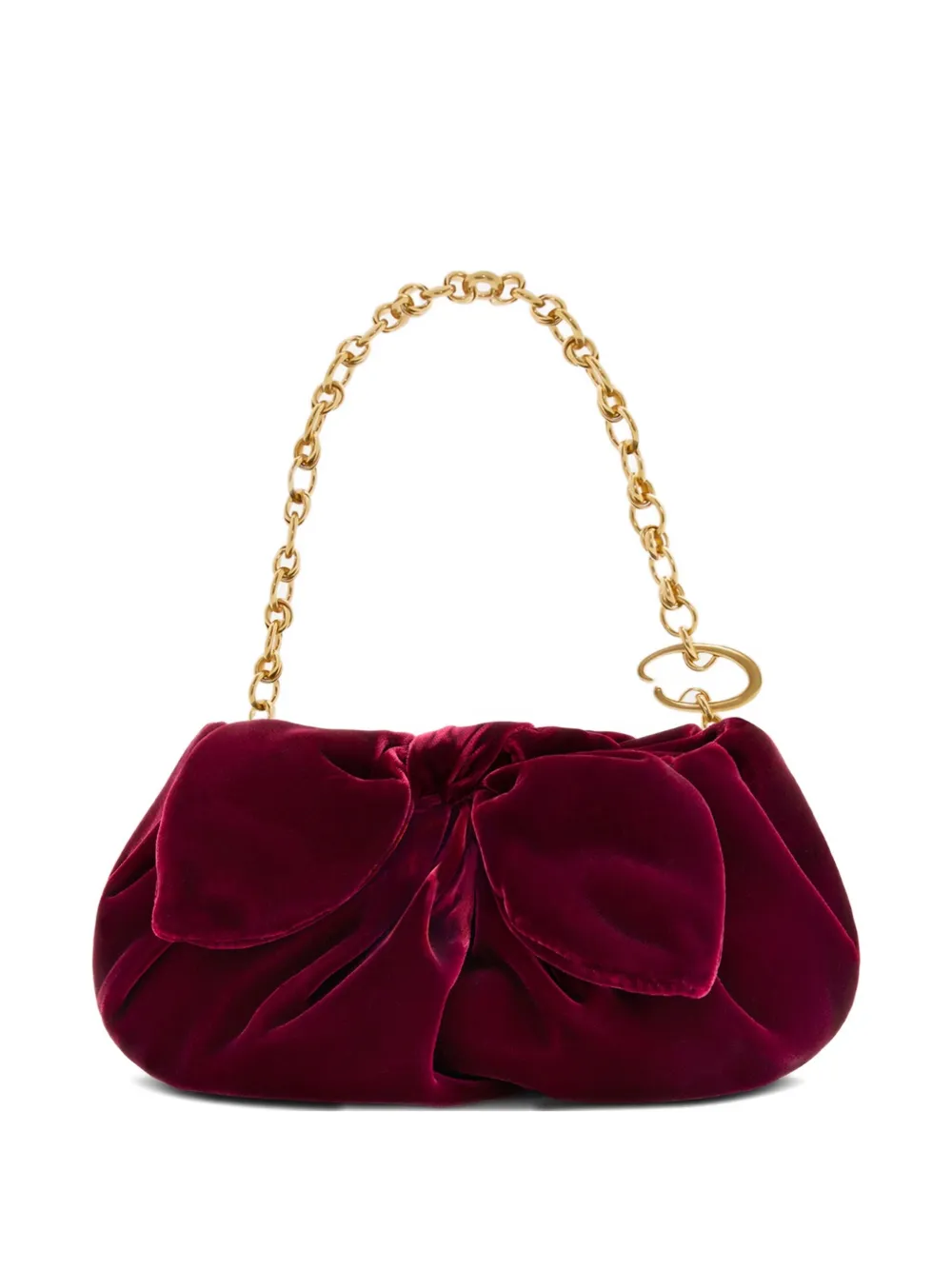 Oscar De La Renta Mini Bow Clutch Bag In Red