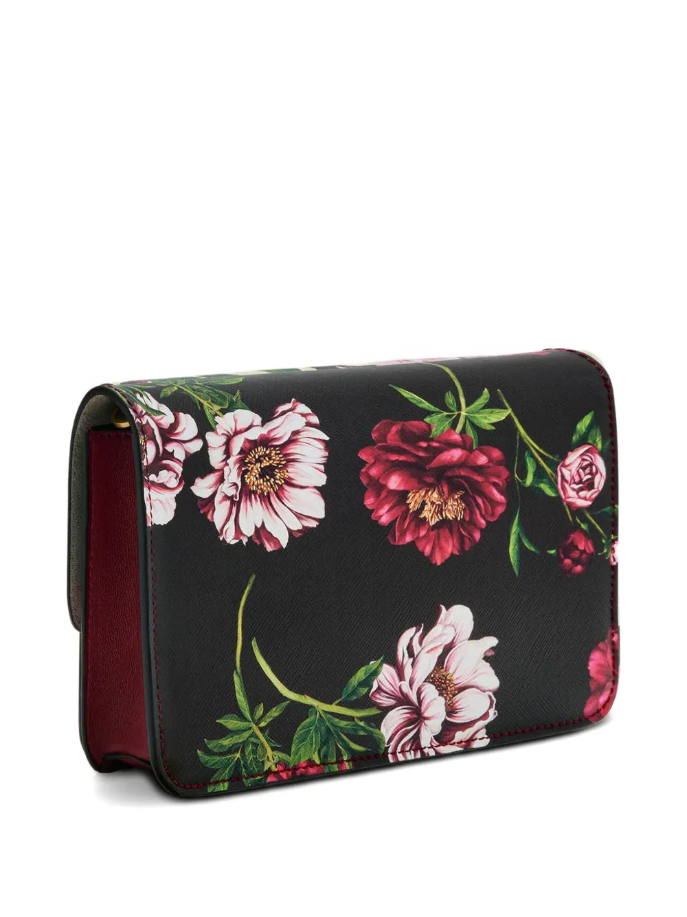 Oscar De La Renta O Pochette Floral-print Cross Body Bag In Brown