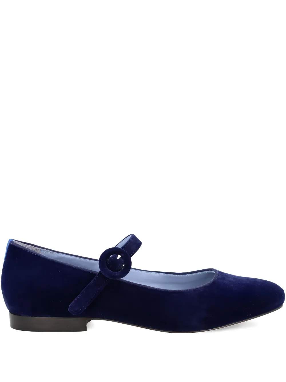 Blue Bird Shoes ベルベット バックルフラットシューズ - ブルー Blue Bird Shoes ベルベット バックルフラットシューズ - ブルー