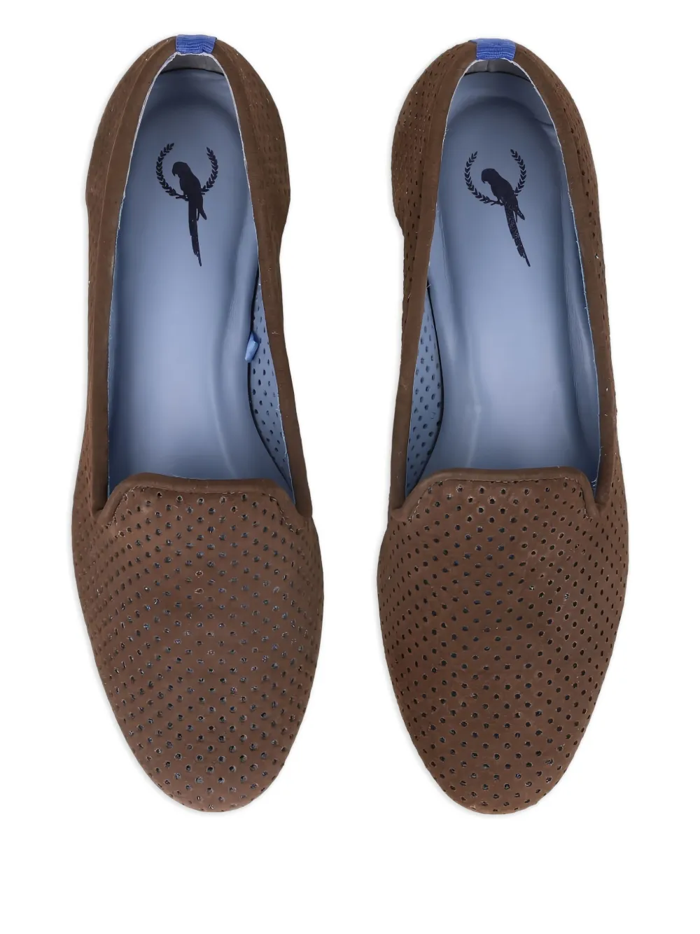 Bird&co Perforated Suede Loafers In Brown
