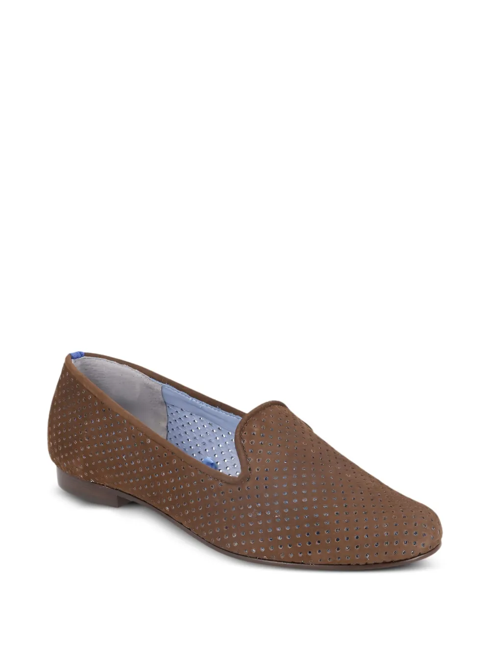 Bird&co Perforated Suede Loafers In Brown