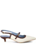 Blue Bird Shoes Fabulous slingback heeled pumps - White
