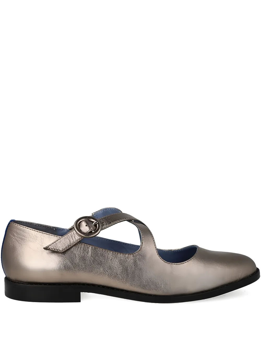 Blue Bird Shoes メタリックレザーフラットシューズ - ゴールドトーン Blue Bird Shoes メタリックレザーフラットシューズ - ゴールドトーン